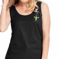 Black tank top with intergalactic messenger vincent byldan