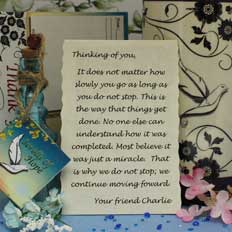 message in a bottle for the homeless