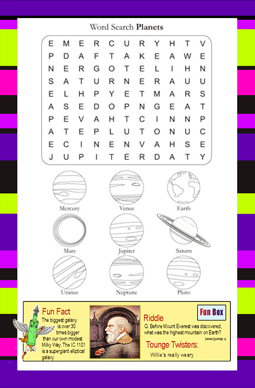 Planetary wordsearch 1 answer key