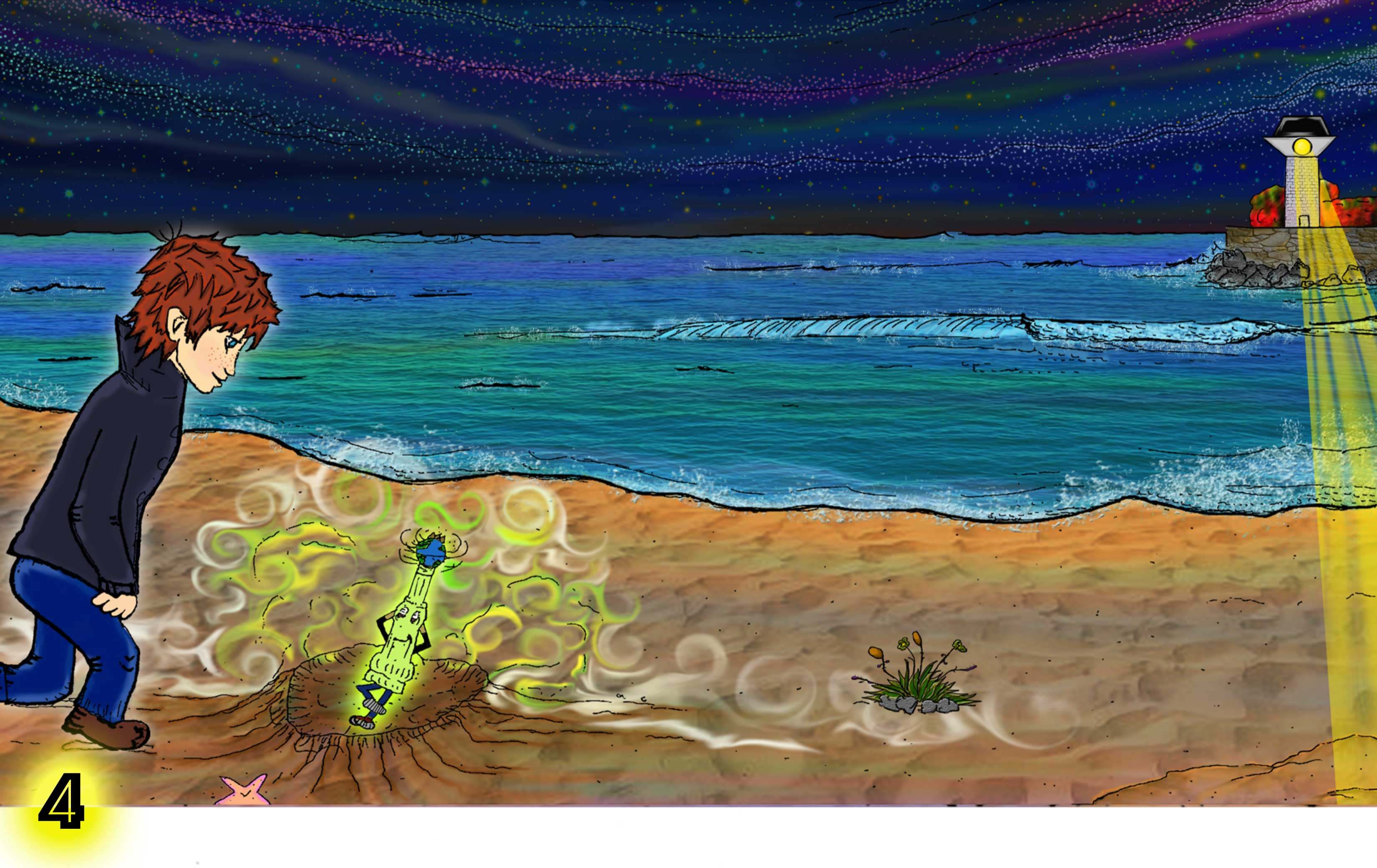 Jacob see a little animated bottle